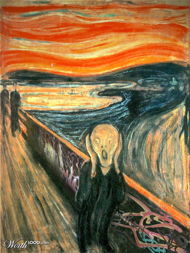 Munch sikolt a vandalizmus láttán
