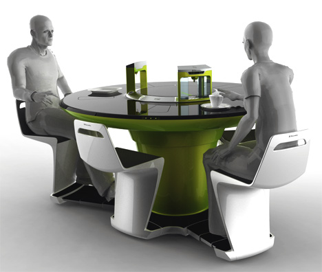 design étkezőasztal a jövőből