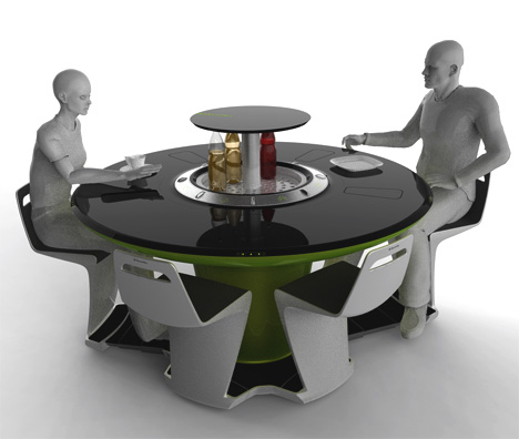 design étkezőasztal a jövőből